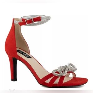 Jones New York Red Heels with Silver Accents​